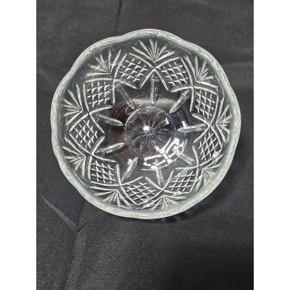 Vintage Clear Pressed Glass bowl brilliant cut fine delicate 2¼ x 4⅝